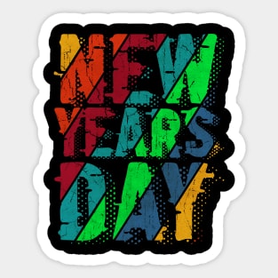 vintage color New Years Day Sticker